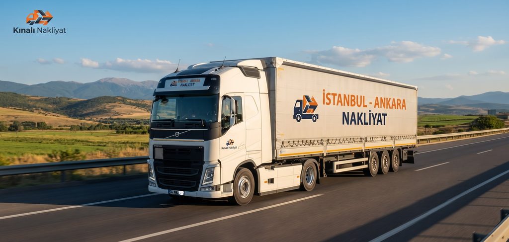 Kınalı Nakliyat Logolu Tır İstanbul Ankara Otoyolunda Yük Taşırken