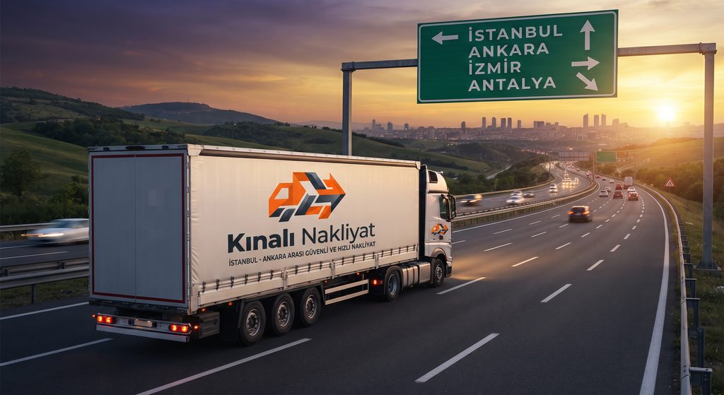 Kınalı Nakliyat Logolu Tır Türkiye Geneli Şehirlerarası Nakliye Seferinde